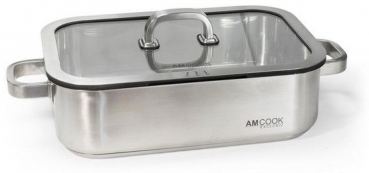 AMCOOK Bräter hoch 34,5 x 23,5 x 9,5 cm